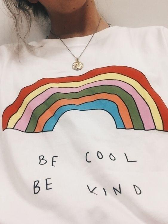 Be Cool Kind Rainbow T-Shirt - Aesthetic Clothing