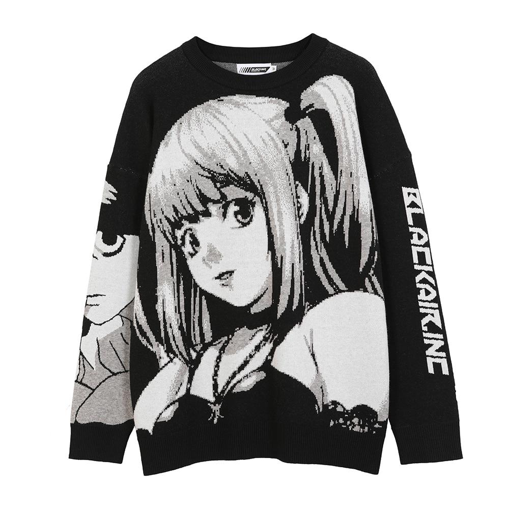 Black Sweater Anime Girl - Aesthetic Clothing