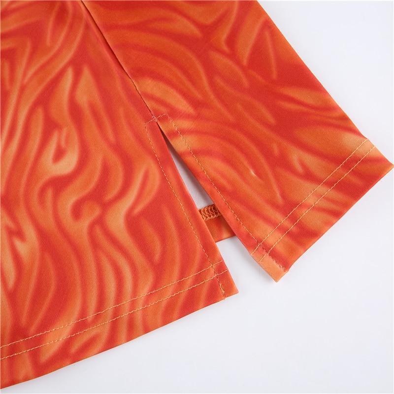 Burnt Orange Mini Dress - Aesthetic Clothing