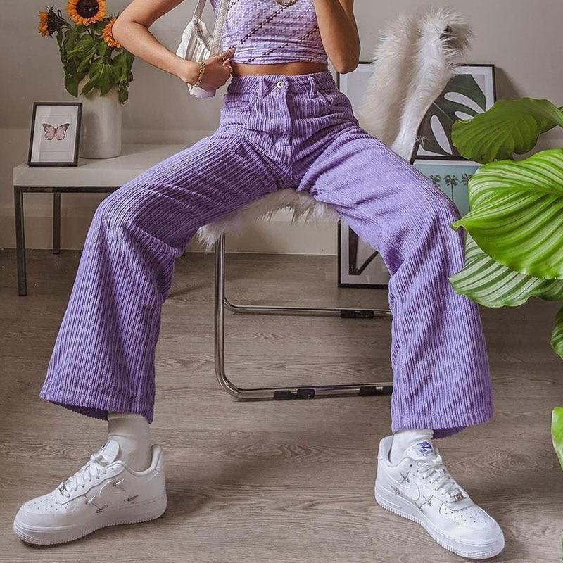 Corduroy Purple Pants – Aesthetic Clothing