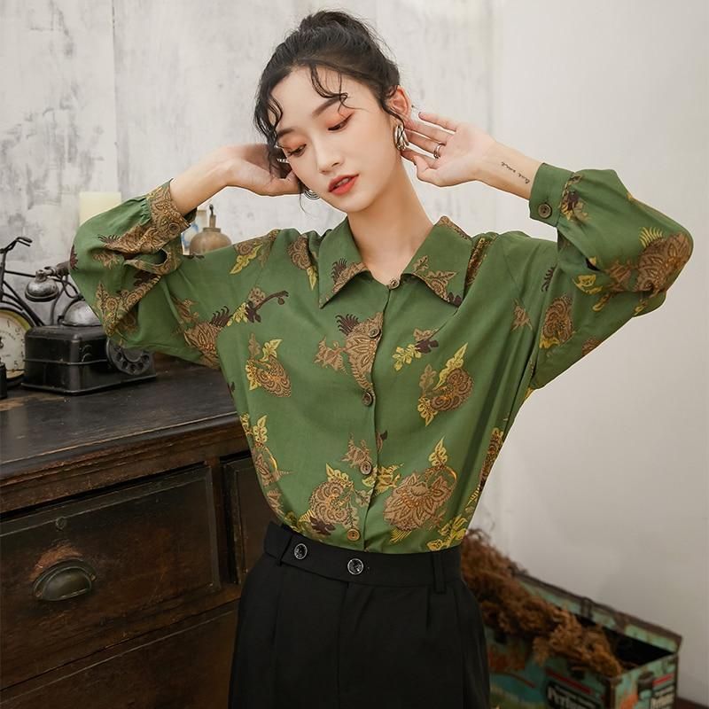 Elegant Green Blouse - Aesthetic Clothing