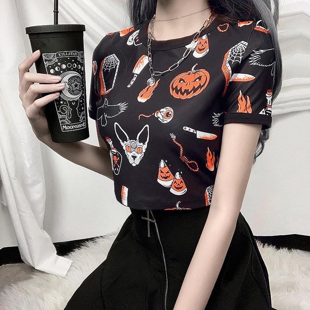 Halloween Print Shirt - Aesthetic Clothing