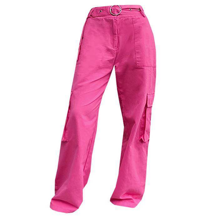 Light Pink Cargo Pants - Aesthetic Clothing