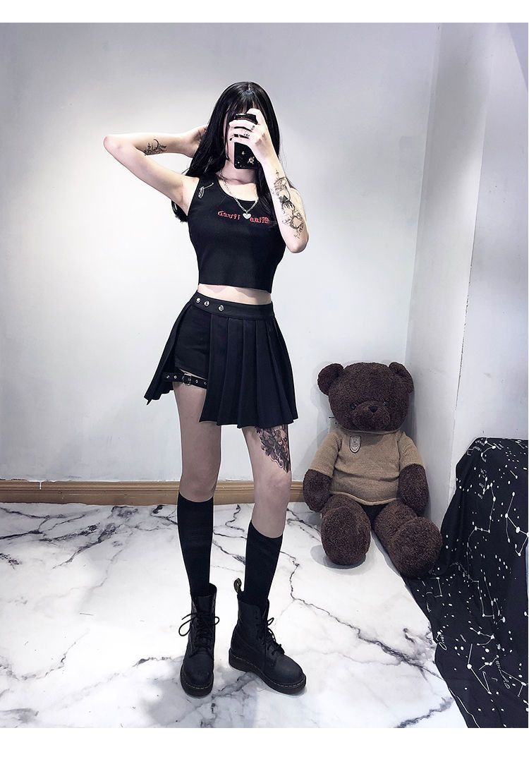 Mini Skirt With Shorts Underneath - Aesthetic Clothing