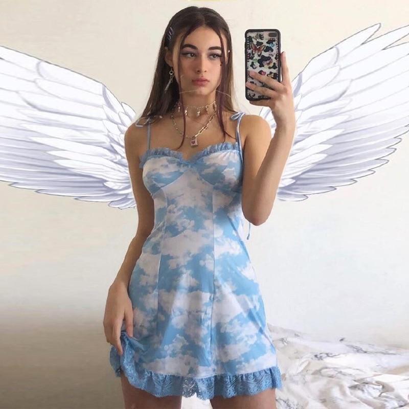 Sky Blue Mini Dress - Aesthetic Clothing