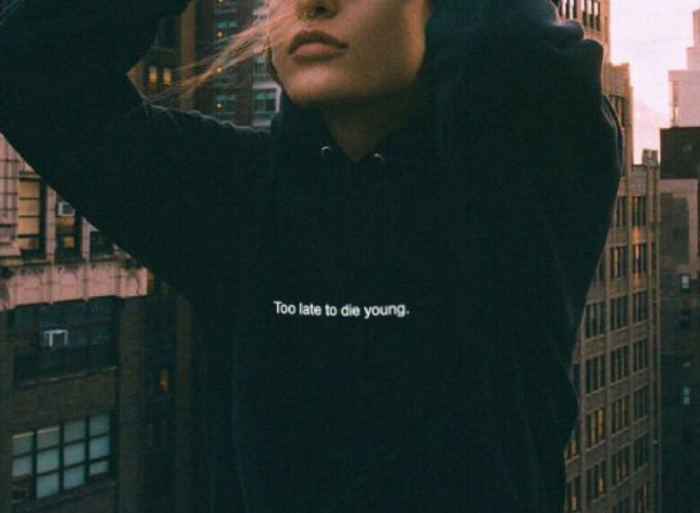 Too Late To Die Young Hoodie - Aesthetic Clothing