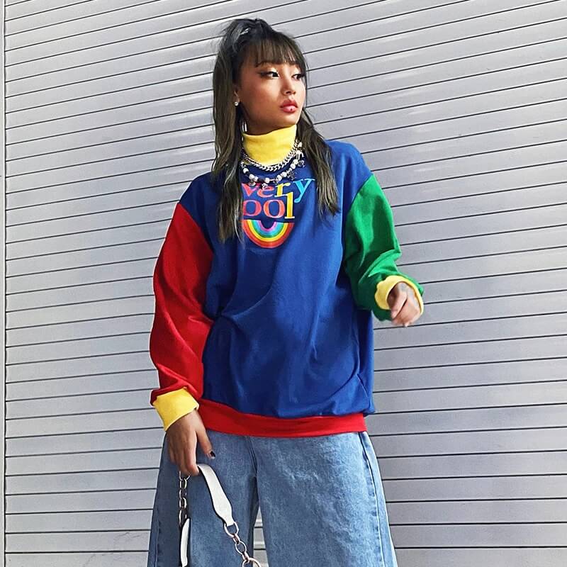 Very Cool Rainbow Sweatshirt - Aesthetic Clothing