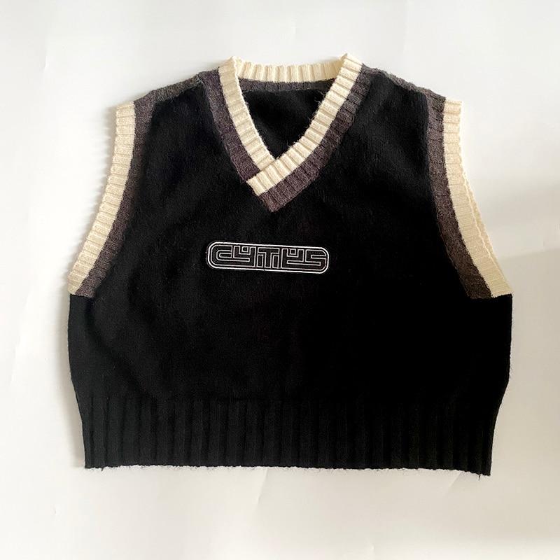 Vintage V Neck Sweater - Aesthetic Clothing