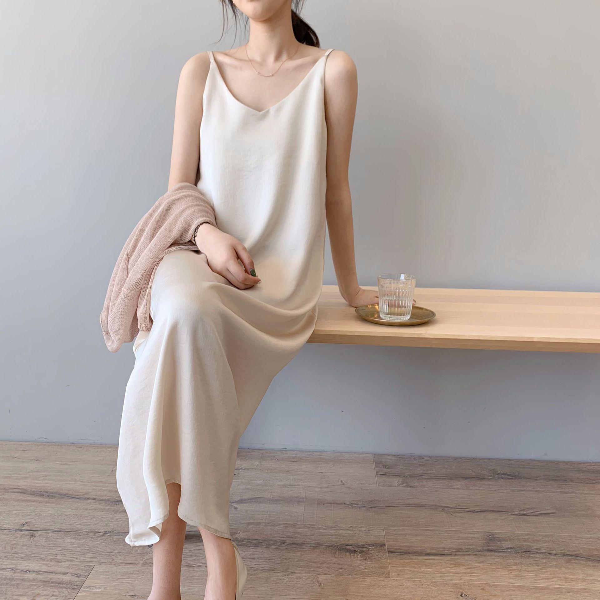 White Sleeveless Midi Dress - Aesthetic Clothing