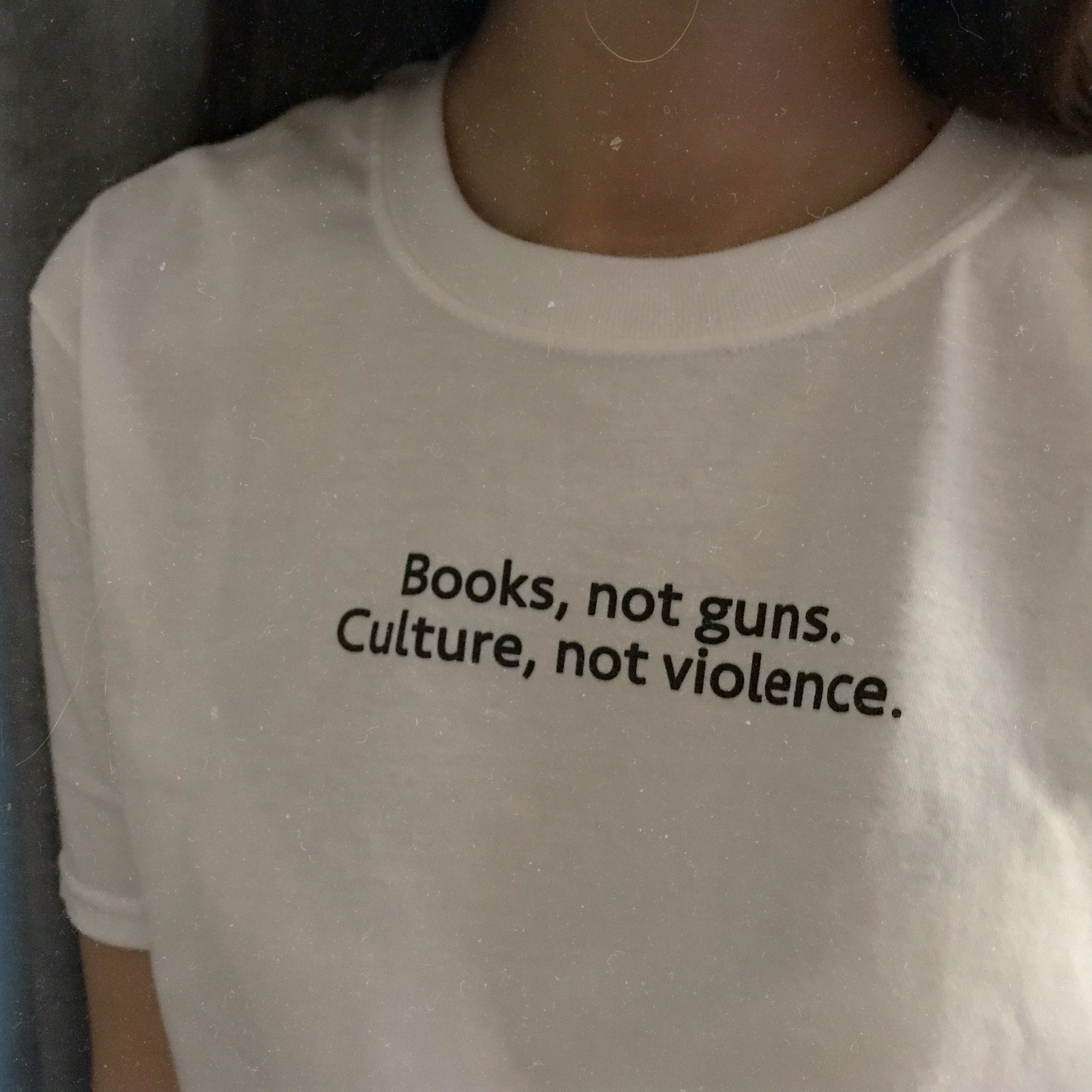 ’Books Not Guns Culture Violence’ T-Shirt - Aesthetic Clothing