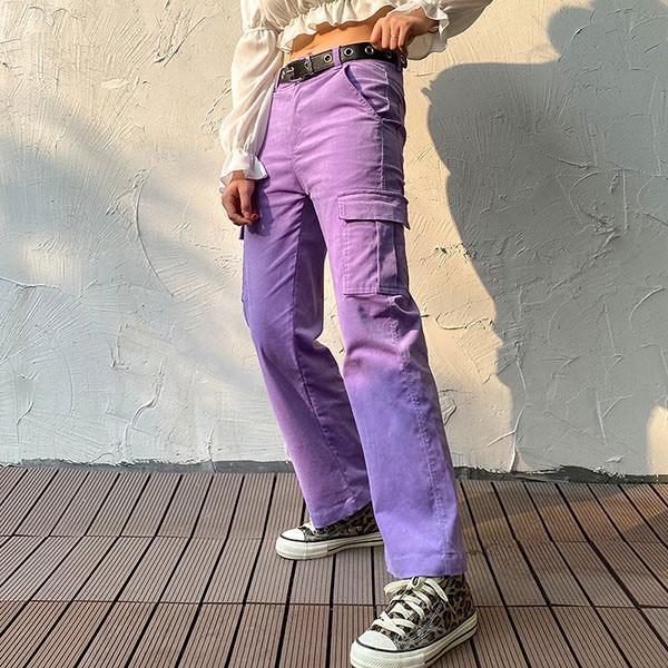 Lavender Cargo Pants - Aesthetic Clothing