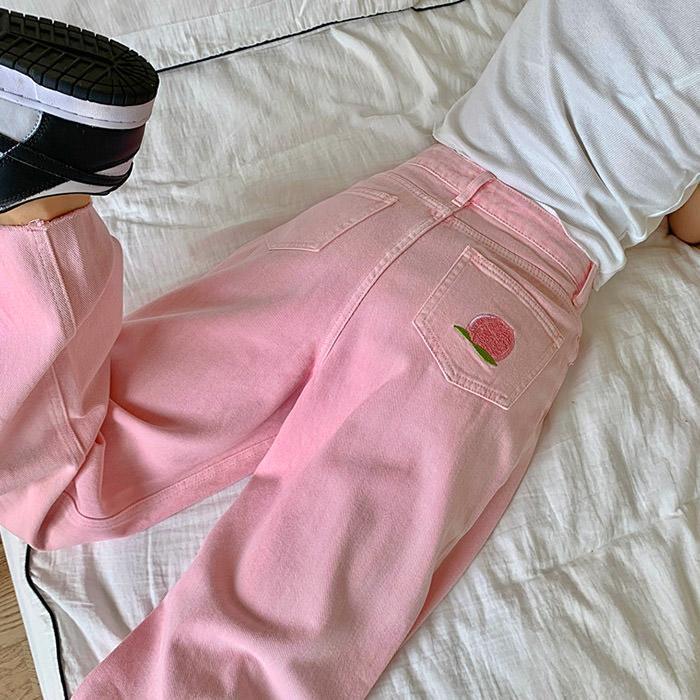 Peach Jeans - Aesthetic Clothing
