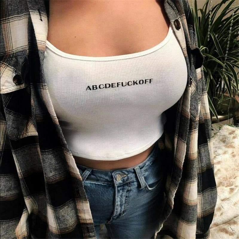 ABCDEFUCKOFF CROP TOP - Aesthetic Clothing