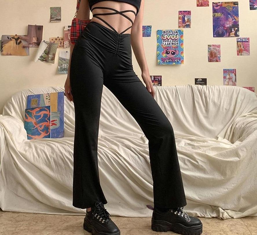 CenturyX Aesthetics E-Girl Vintage Trousers for Women Low Waist