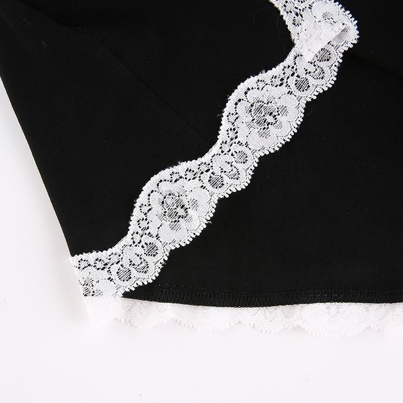 Black Lace Mini Bodycon Dress - Aesthetic Clothing