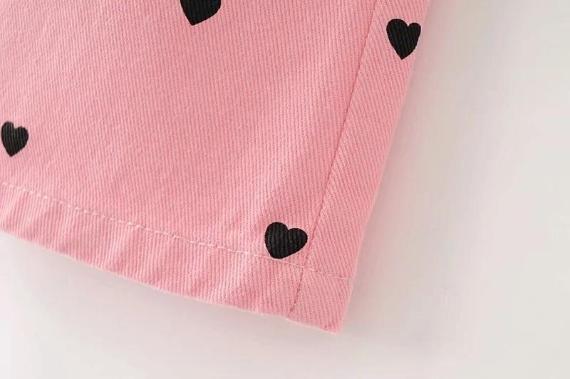 Black Skirt With Pink Hearts - Aesthetic Clothing