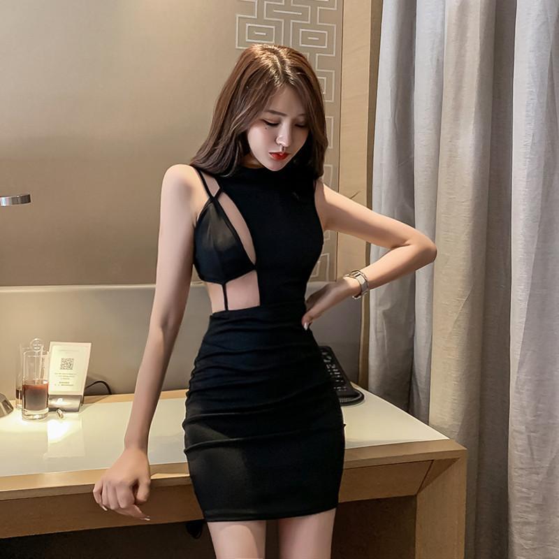 Black Sleeveless Mini Dress - Aesthetic Clothing