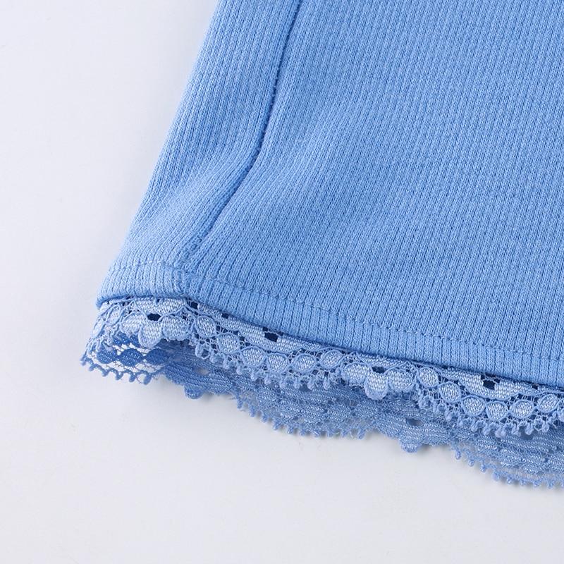 Blue V Neck Mini Dress - Aesthetic Clothing