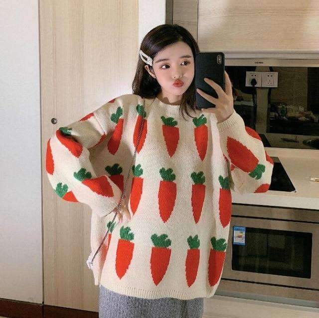 Carrot Sweater - Aesthetic Clothing