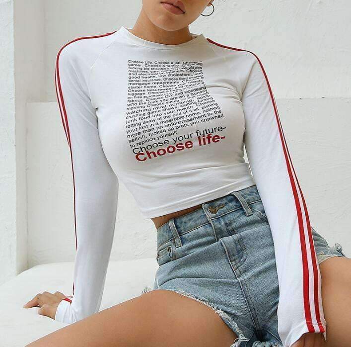 Choose Life Crop Top - Aesthetic Clothing