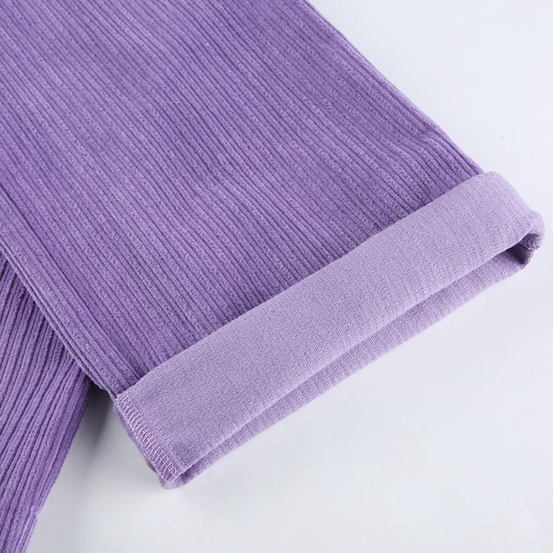 Corduroy Purple Pants - Aesthetic Clothing