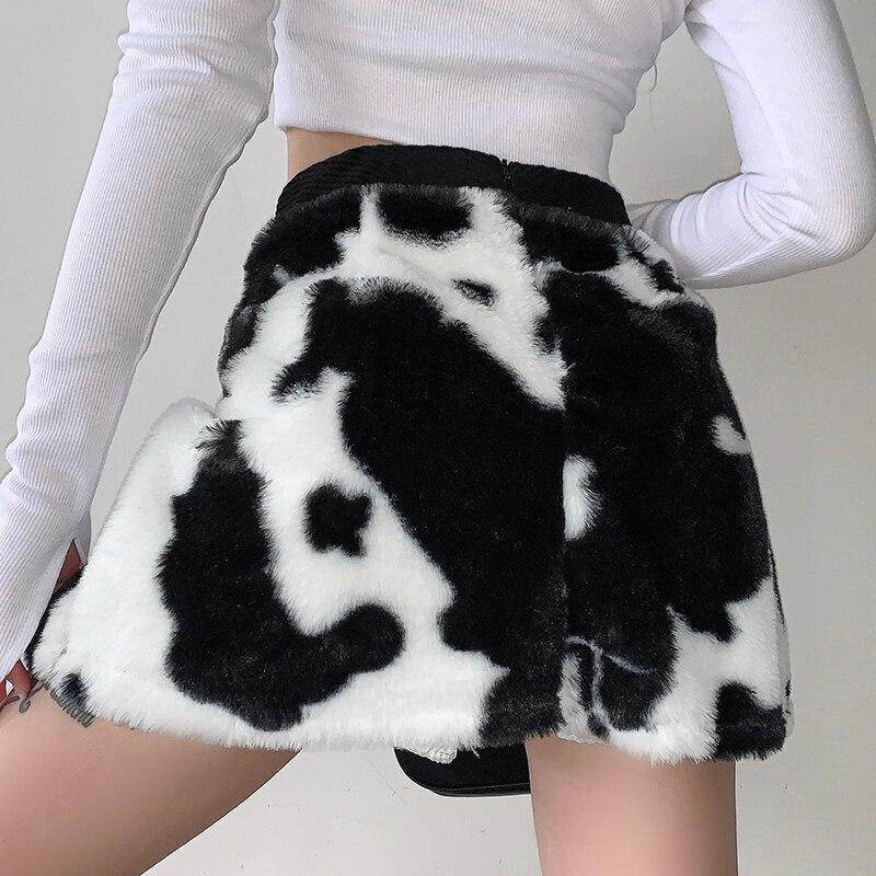 Cow Pattern Skirt - Aesthetic Clothing