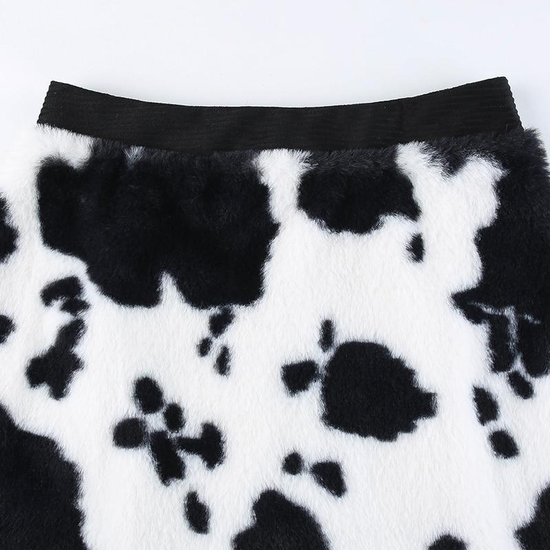 Cow Pattern Skirt - Aesthetic Clothing
