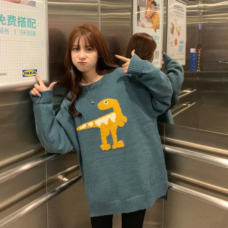 Cute Dinosaur Sweater - Aesthetic Clothing