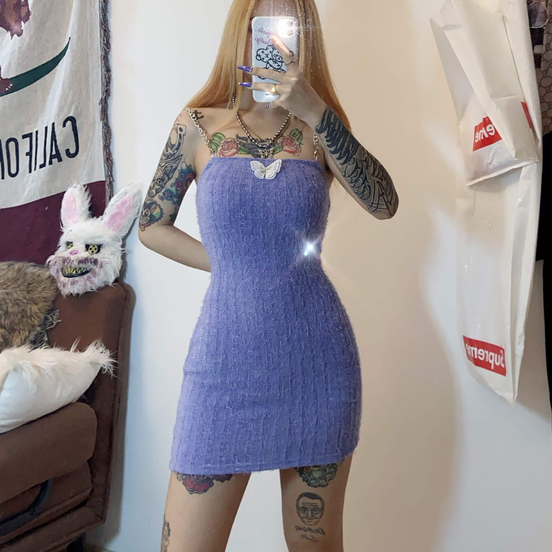 Deep Purple Mini Dress - Aesthetic Clothing