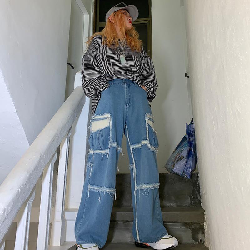 Denim Cargo Jeans Womens - Aesthetic Clothing
