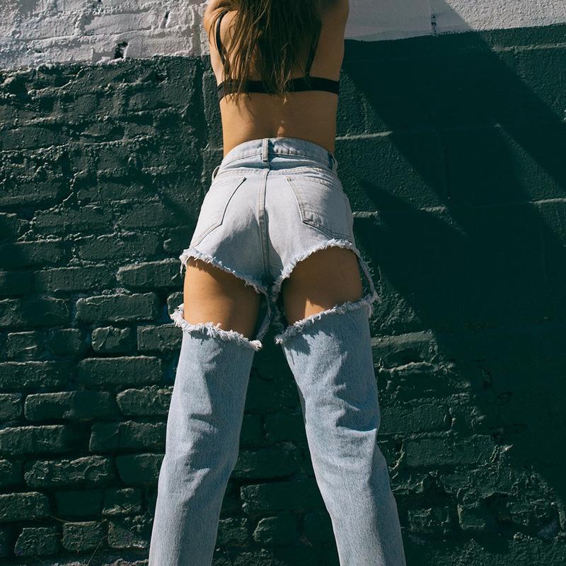 Destroyed Ripped Jeans - Aesthetic Clothing