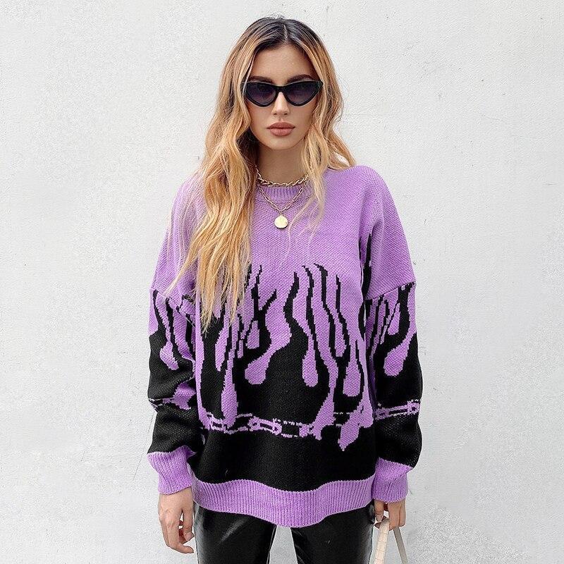 Flame Sweater - Aesthetic Clothing