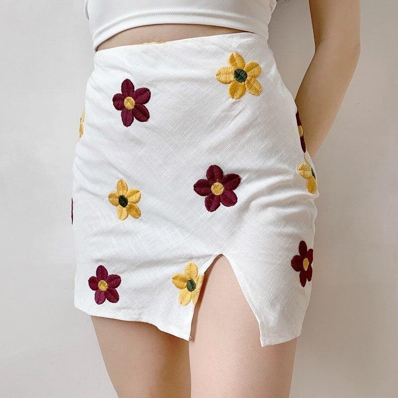 Floral Bodycon Mini Skirt - Aesthetic Clothing