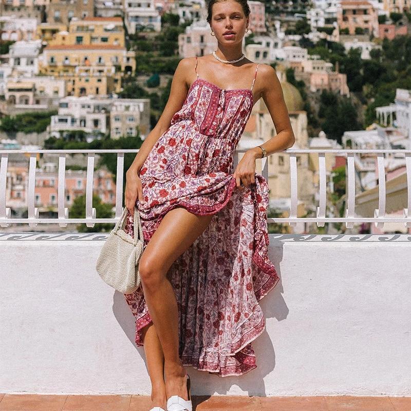 Floral Summer Long Dress - Aesthetic Clothing