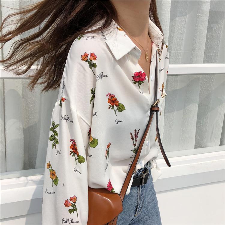Flower Print Shirt - Aesthetic Clothing