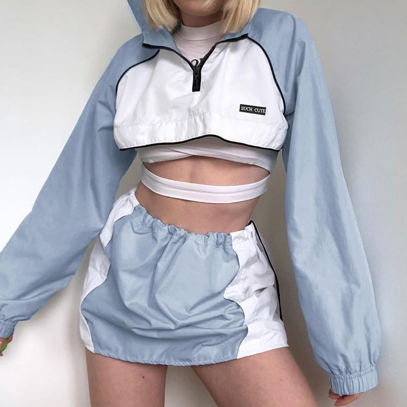 Full Zip Crop Hoodie - Aesthetic Clothing