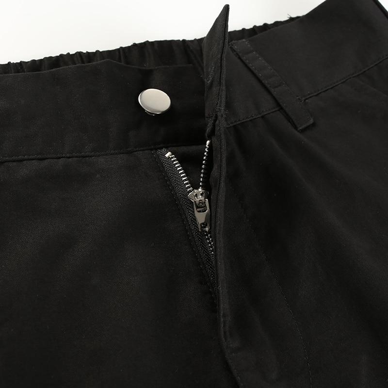 High Waisted Black Cargo Pants - Aesthetic Clothing
