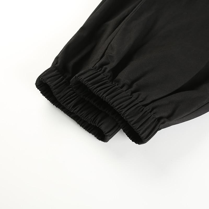 High Waisted Black Cargo Pants - Aesthetic Clothing