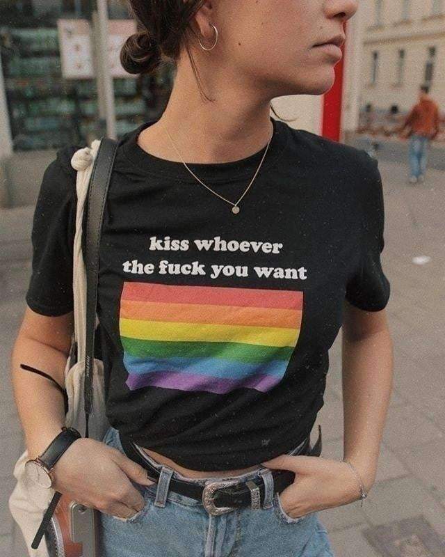 Kiss Whoever The F You Want Shirt - Aesthetic Clothing