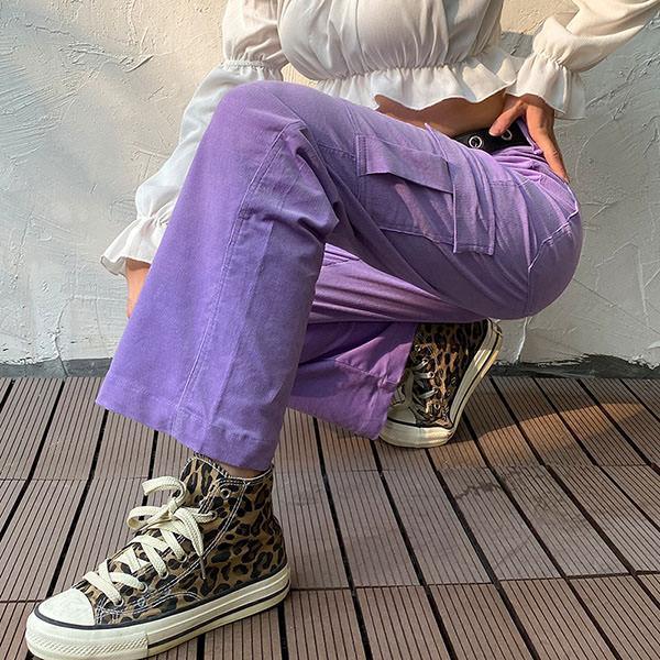 Lavender Cargo Pants - Aesthetic Clothing