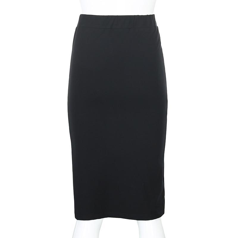 Long Black Pencil Skirt - Aesthetic Clothing
