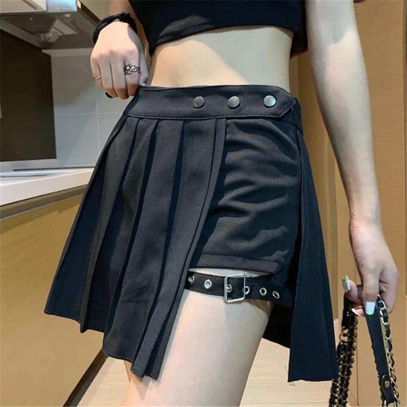 Mini Skirt With Shorts Underneath - Aesthetic Clothing