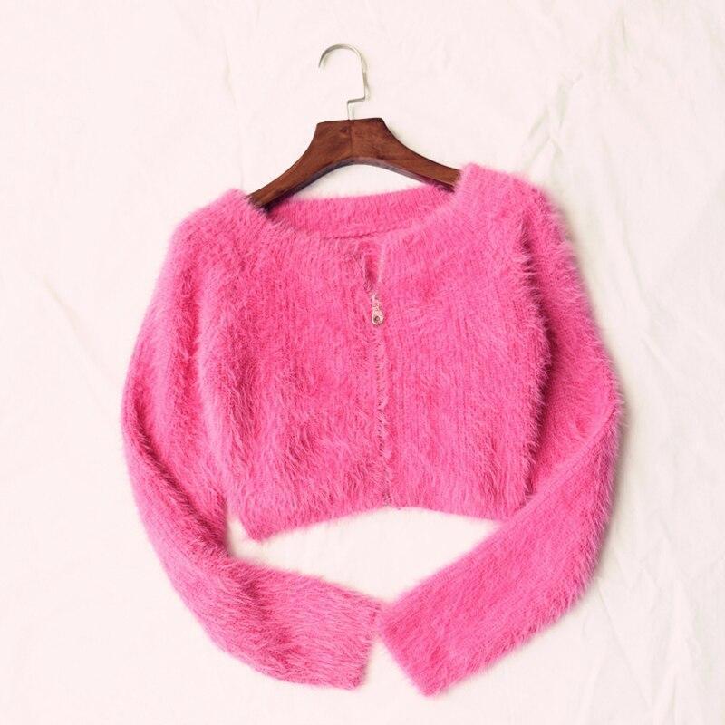 Pink Fur Crop Top - Aesthetic Clothing