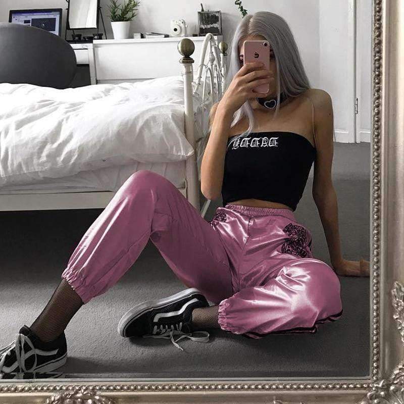 Pink Hip Hop Pants - Aesthetic Clothing