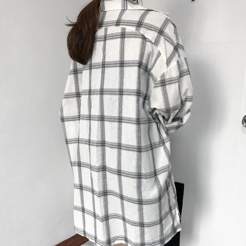 Plaid Long Sleeve Shirt - Aesthetic Clothing