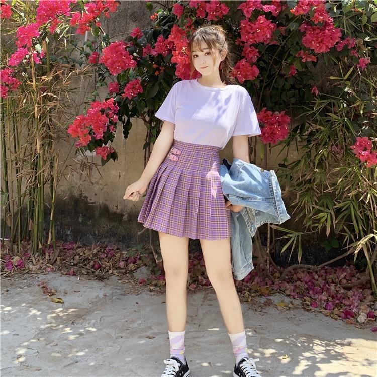 Purple Mini Skirt - Aesthetic Clothing