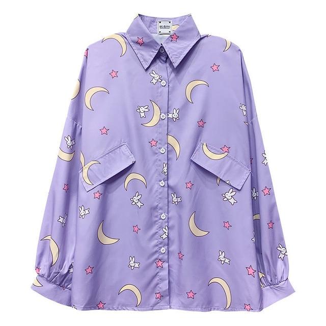 Purple Night Shirt - Aesthetic Clothing