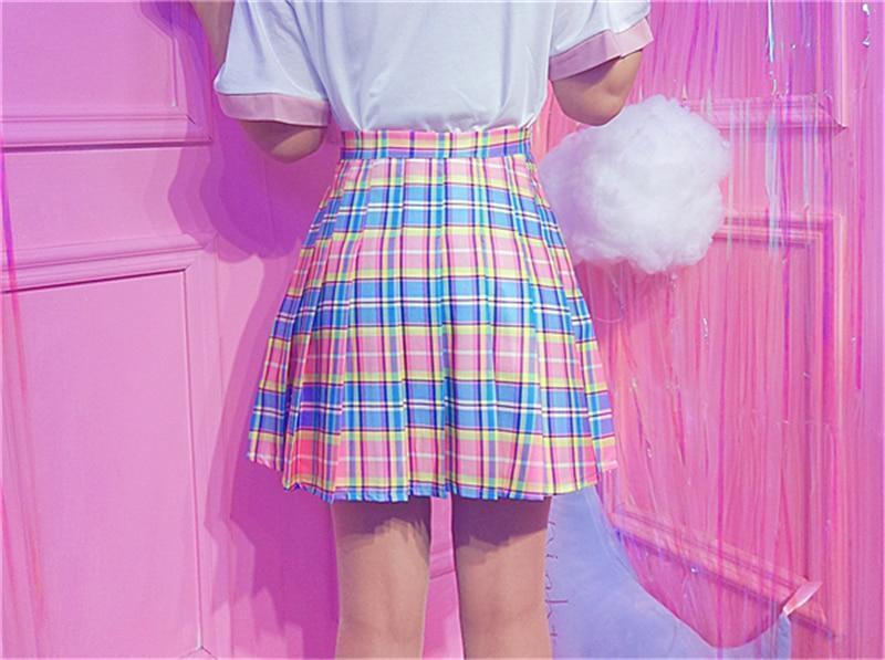 Rainbow Midi Skirt - Aesthetic Clothing