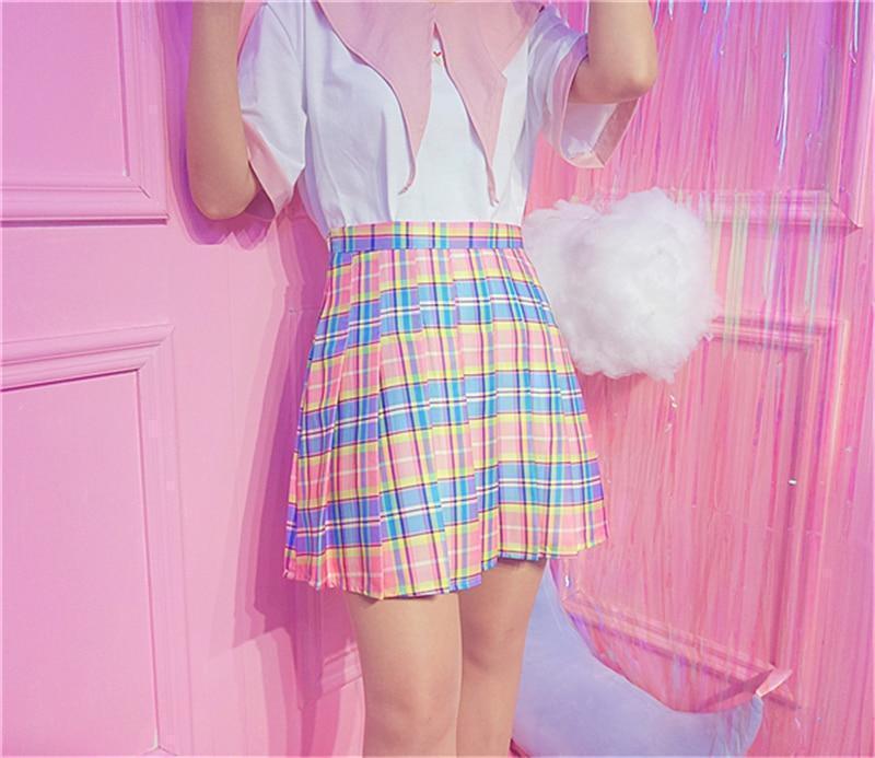 Rainbow Midi Skirt - Aesthetic Clothing