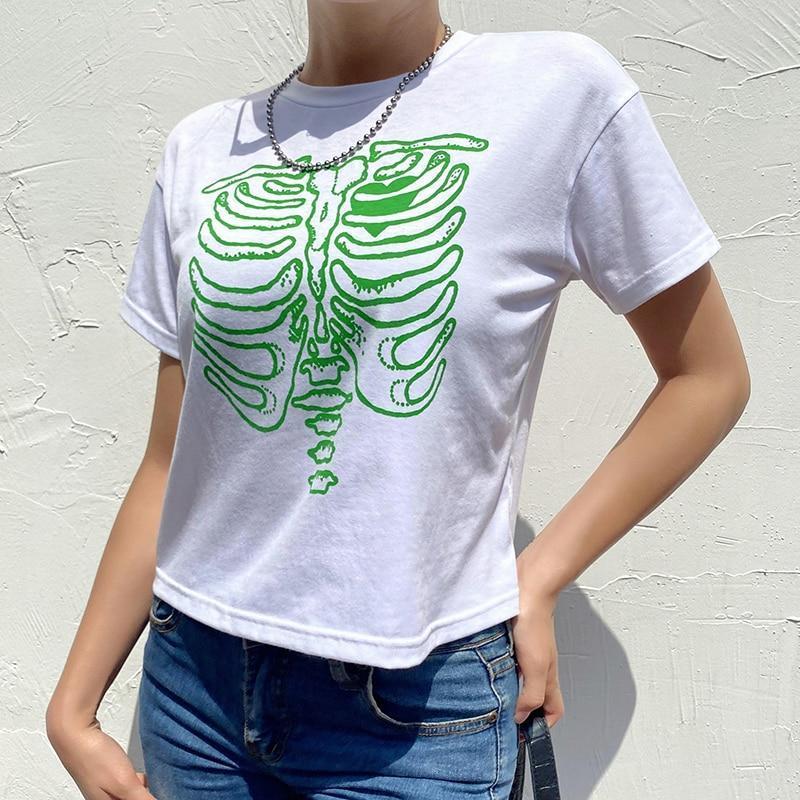 Skeleton Print Shirt - Aesthetic Clothing